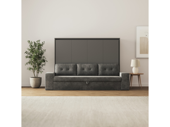 SMARTBett 140x200 Wall Bed Horizontal M2 (Depth 55cm) Anthrazit incl. SOFA