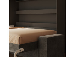 SMARTBett 140x200 Wall Bed Horizontal M2 (Depth 55cm) Anthrazit incl. SOFA