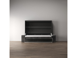 SMARTBett 140x200 Schrankbett Horizontal M2 (Tiefe 55cm) Anthrazit inkl.SOFA