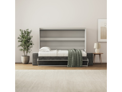 SMARTBett 140x200 Schrankbett Horizontal M2 (Tiefe 55cm)...