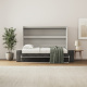 SMARTBett 140x200 Wall Bed Horizontal M2 (Depth 55cm) Pearl  Grey withl. SOFA Anthracite