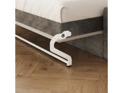 SMARTBett 140x200 Wall Bed Horizontal M2 (Depth 55cm) Pearl  Grey withl. SOFA Anthracite Armrests 26 cm