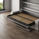 SMARTBett 140x200 Wall Bed Horizontal M2 (Depth 55cm) Pearl  Grey withl. SOFA Anthracite Armrests 26 cm
