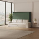 SMARTBett 140x200 Wall Bed Horizontal M2 (Depth 55cm) Roock Green withl. SOFA Sand Grey