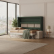 SMARTBett 140x200 Wall Bed Horizontal M2 (Depth 55cm) Roock Green withl. SOFA