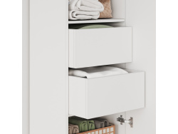 SMARTBett Cabinet STA.2.012  with 1 Door - (Depth 40cm) White 2x Drawers Door Standard