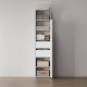 SMARTBett Cabinet STA.2.012  with 1 Door - (Depth 40cm) White 2x Drawers Door Standard