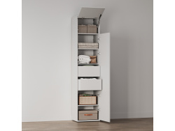 SMARTBett Schrank STA 2.012 mit  1Tür (Tiefe 40cm ) Perlgrau 2x Schubladen Tür Standard