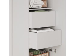 SMARTBett Schrank STA 2.012 mit  1Tür (Tiefe 40cm ) Perlgrau 2x Schubladen Tür Standard