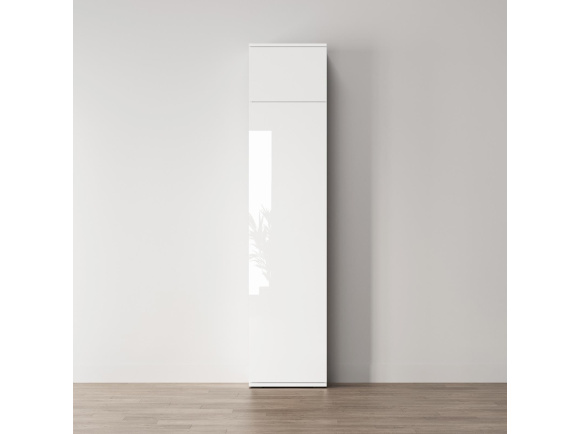 SMARTBett Schrank STA 2.012 mit  1Tür (Tiefe 40cm ) Weiss/Weiss Hochglanz ohne Zusatzoption Tür Standard