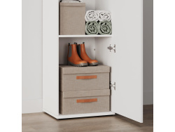 SMARTBett Schrank STA 2.012 mit  1Tür (Tiefe 40cm ) Weiss/Weiss Hochglanz ohne Zusatzoption Tür Standard