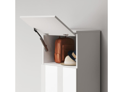 SMARTBett Schrank STA 2.012 mit  1Tür (Tiefe 40cm ) Weiss/Weiss Hochglanz ohne Zusatzoption Tür Standard
