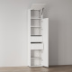 SMARTBett Schrank STA 2.012 mit  1Tür (Tiefe 40cm ) Weiss/Weiss Hochglanz 2x Schubladen Tür Standard