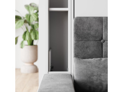 SMARTBett SET Schrankbett M1 140x200 Weiss mit Sofa – inkl. Regale & Hochschränke Weiss