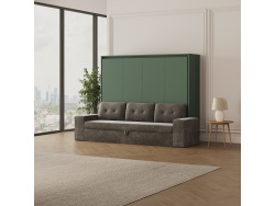 SMARTBett 160x200 Wall Bed Horizontal M2 (Depth 55cm) WHITE incl. SOFA