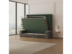 SMARTBett 160x200 Wall Bed Horizontal M2 (Depth 55cm) WHITE incl. SOFA