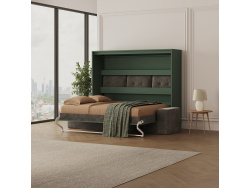 SMARTBett 160x200 Wall Bed Horizontal M2 (Depth 55cm) WHITE incl. SOFA