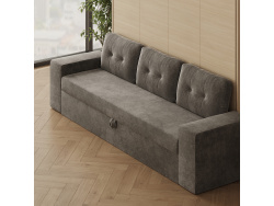 SMARTBett 160x200 Schrankbett Horizontal M2 (Tiefe 55cm) Kaiserbereg Eiche inkl.SOFA Anthrazit