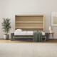 SMARTBett 160x200 Schrankbett Horizontal M2 (Tiefe 55cm) Kaiserbereg Eiche inkl.SOFA Anthrazit