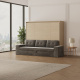 SMARTBett 160x200 Schrankbett Horizontal M2 (Tiefe 55cm) Kaiserbereg Eiche inkl.SOFA Anthrazit