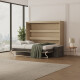 SMARTBett 160x200 Schrankbett Horizontal M2 (Tiefe 55cm) Kaiserbereg Eiche inkl.SOFA Anthrazit
