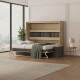 SMARTBett 160x200 Schrankbett Horizontal M2 (Tiefe 55cm) Kaiserbereg Eiche inkl.SOFA Anthrazit Armlehnen 11 cm
