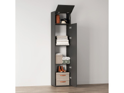 SMARTBett SET Murphy Bed M1 180x200  Anthracite  incl. Shelves & Tall Cabinets with Sofa Anthracite