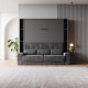 SMARTBett SET Murphy Bed M1 180x200  Anthracite  incl. Shelves & Tall Cabinets with Sofa Anthracite