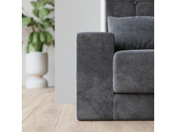 SMARTBett SET Murphy Bed M1 180x200 White incl. Shelves & Tall Cabinets with Sofa Anthracite