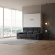 SMARTBett SET Murphy Bed M1 180x200 White incl. Shelves & Tall Cabinets with Sofa Anthracite
