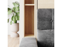 SMARTBett SET Murphy Bed M1 180x200 Kaiserberg Oak  incl. Shelves & Tall Cabinets with Sofa Anthracite