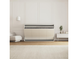 SMARTBett Schrankbett 100x200  Horizontal (M2 55cm Tiefe)  Weiss/Weiss Hochglanz