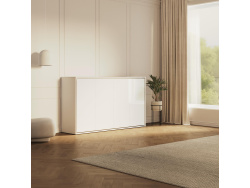 SMARTBett Schrankbett 100x200  Horizontal (M2 55cm Tiefe)  Weiss/Weiss Hochglanz