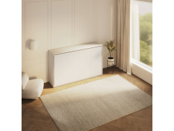 SMARTBett Schrankbett 100x200  Horizontal (M2 55cm Tiefe)  Weiss/Weiss Hochglanz