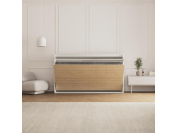 SMARTBett Schrankbett 100x200  Horizontal (M2 55cm Tiefe)  Weiss/Kaiserberg Eiche