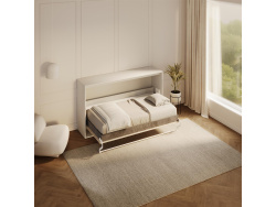 SMARTBett Schrankbett 100x200  Horizontal (M2 55cm Tiefe)  Weiss/Kaiserberg Eiche