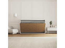 SMARTBett Schrankbett 100x200  Horizontal (M2 55cm Tiefe)  Weiss/Wildeiche