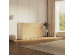 SMARTBett Schrankbett 100x200  Horizontal (M2 55cm Tiefe)  Weiss/Wildeiche