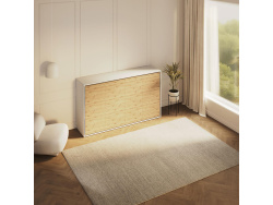 SMARTBett Schrankbett 100x200  Horizontal (M2 55cm Tiefe)  Weiss/Wildeiche