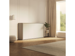 SMARTBett Schrankbett 100x200  Horizontal (M2 55cm Tiefe)  Perlgrau