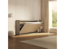 SMARTBett Schrankbett 100x200  Horizontal (M2 55cm Tiefe)  Perlgrau