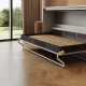 SMARTBett Schrankbett 100x200  Horizontal (M2 55cm Tiefe)  Perlgrau