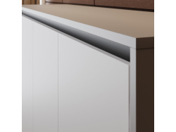 SMARTBett Schrankbett 100x200  Horizontal (M2 55cm Tiefe)  Perlgrau/Weiss Hochglanz