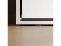 SMARTBett Schrankbett 100x200  Horizontal (M2 55cm Tiefe)  Perlgrau/Weiss Hochglanz