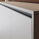 SMARTBett Schrankbett 100x200  Horizontal (M2 55cm Tiefe)  Perlgrau/Weiss Hochglanz