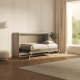 SMARTBett Schrankbett 100x200  Horizontal (M2 55cm Tiefe)  Perlgrau/Kaiserberg Eiche