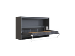 SMARTBett Schrankbett 100x200  Horizontal (M2 55cm Tiefe)  Anthrazit/Wildeiche