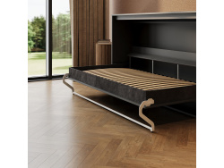 SMARTBett Schrankbett 100x200  Horizontal (M2 55cm Tiefe)  Anthrazit/Wildeiche