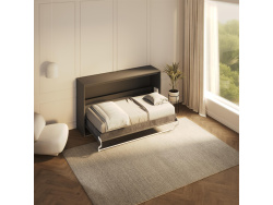 SMARTBett Schrankbett 100x200  Horizontal (M2 55cm Tiefe)  Anthrazit/Wildeiche