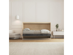 SMARTBett Schrankbett 100x200  Horizontal (M2 55cm Tiefe)  Kaiserberg Eiche/Anthrazit